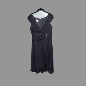Maggy London Womens Elegant Fit & Flare Silk Black Cocktail Dress